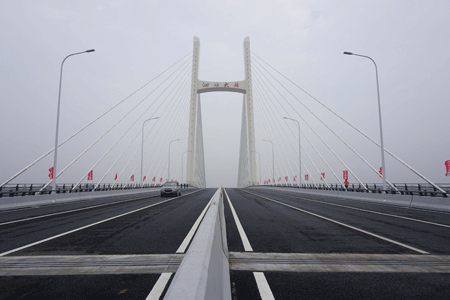 泗水首座斜拉橋泗水大橋通車