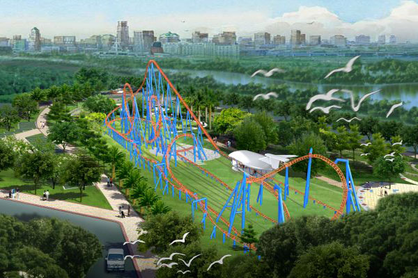 中冶設備院自主研發(fā)設計的世界首創(chuàng)十一環(huán)過山車通過國家設計鑒定