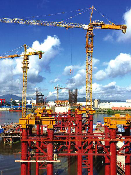 中鐵港航局深茂鐵路JMZQ-3標完成潭江橋邊跨現(xiàn)澆梁施工，進入塔梁同步施工階段 